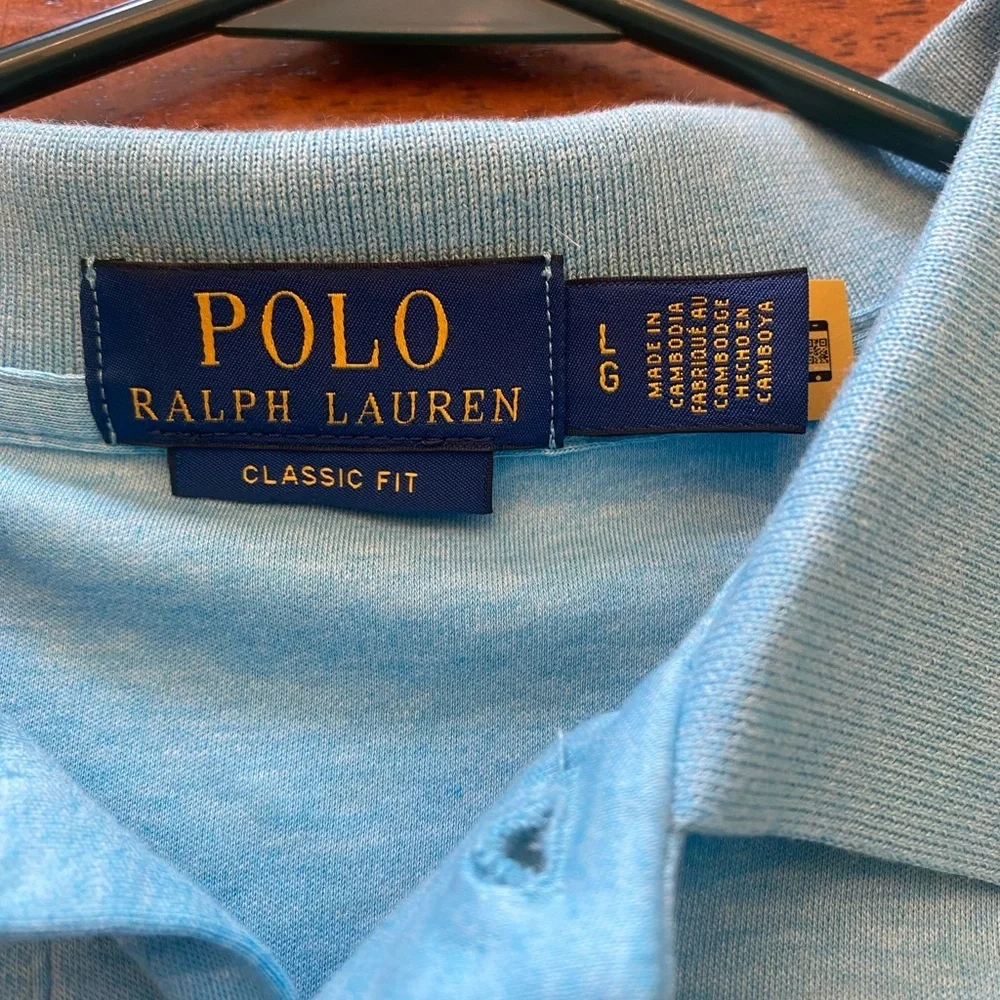 Ralph Lauren Men's Light Blue Polo Shirt with Embroidered Pony
